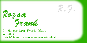 rozsa frank business card